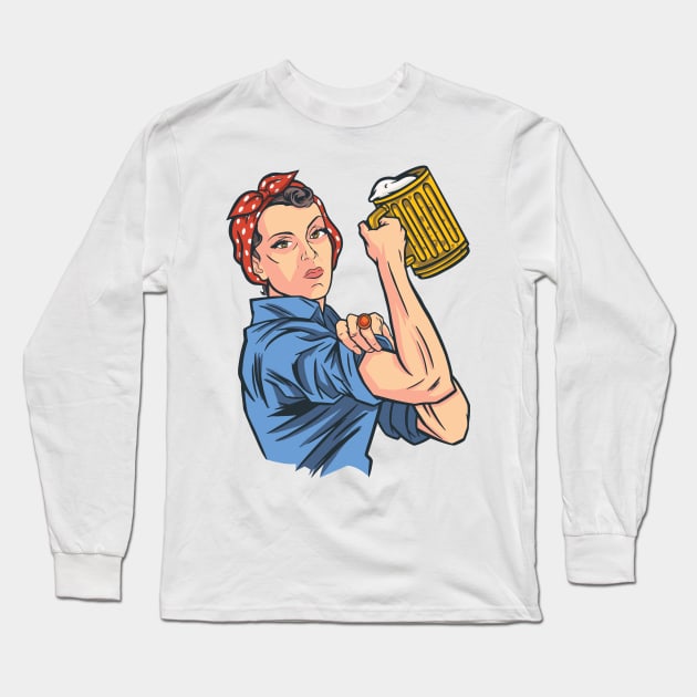 BEER WOMAN Long Sleeve T-Shirt by madeinchorley